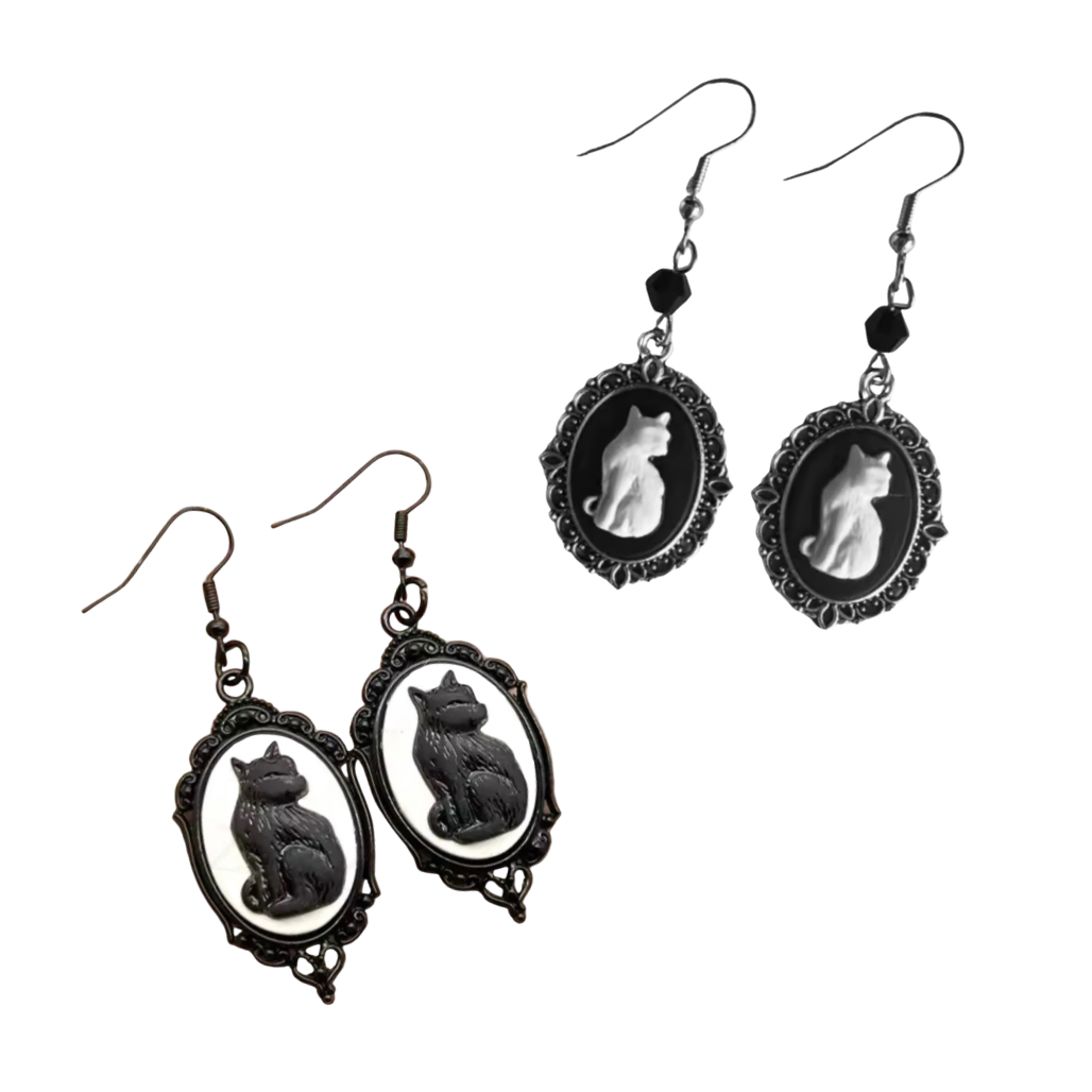 Cameo Cat Earrings
