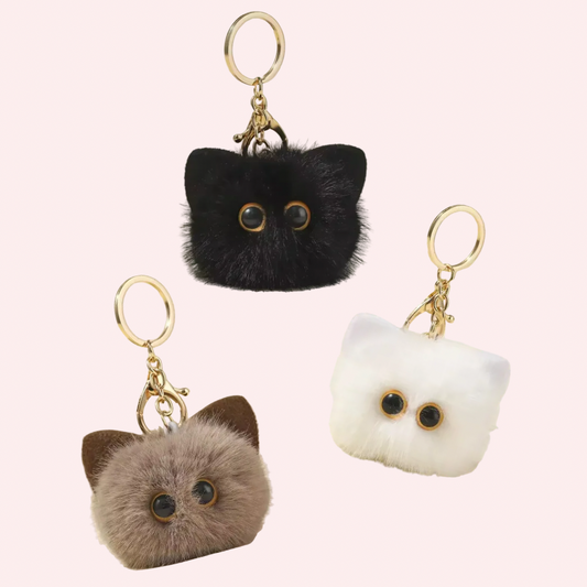 Cat Puff Ball Purse Charm