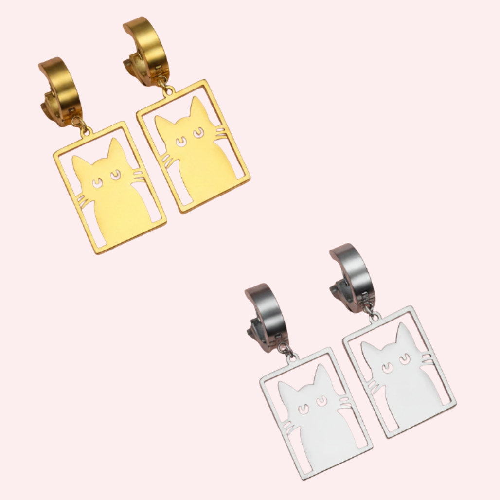 Cats in Boxes Earrings