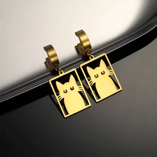 Cats in Boxes Earrings