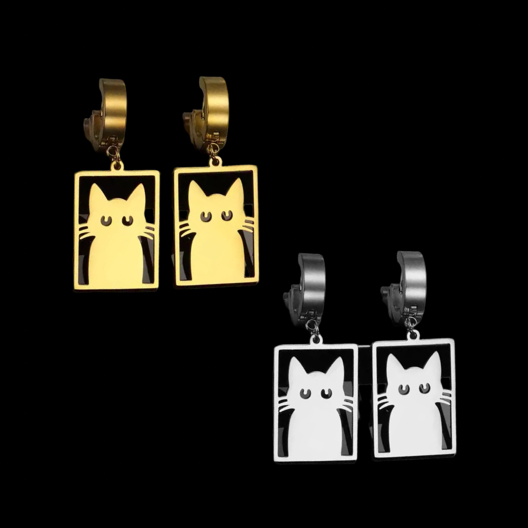 Cats in Boxes Earrings