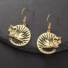Cat Loaf Tiger Stripe Earrings