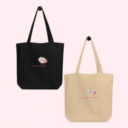Hot Girls Love Cats Tote Bag