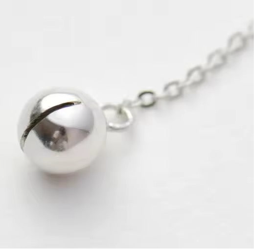 Lariat Cat Bell Necklace | Silver Plated