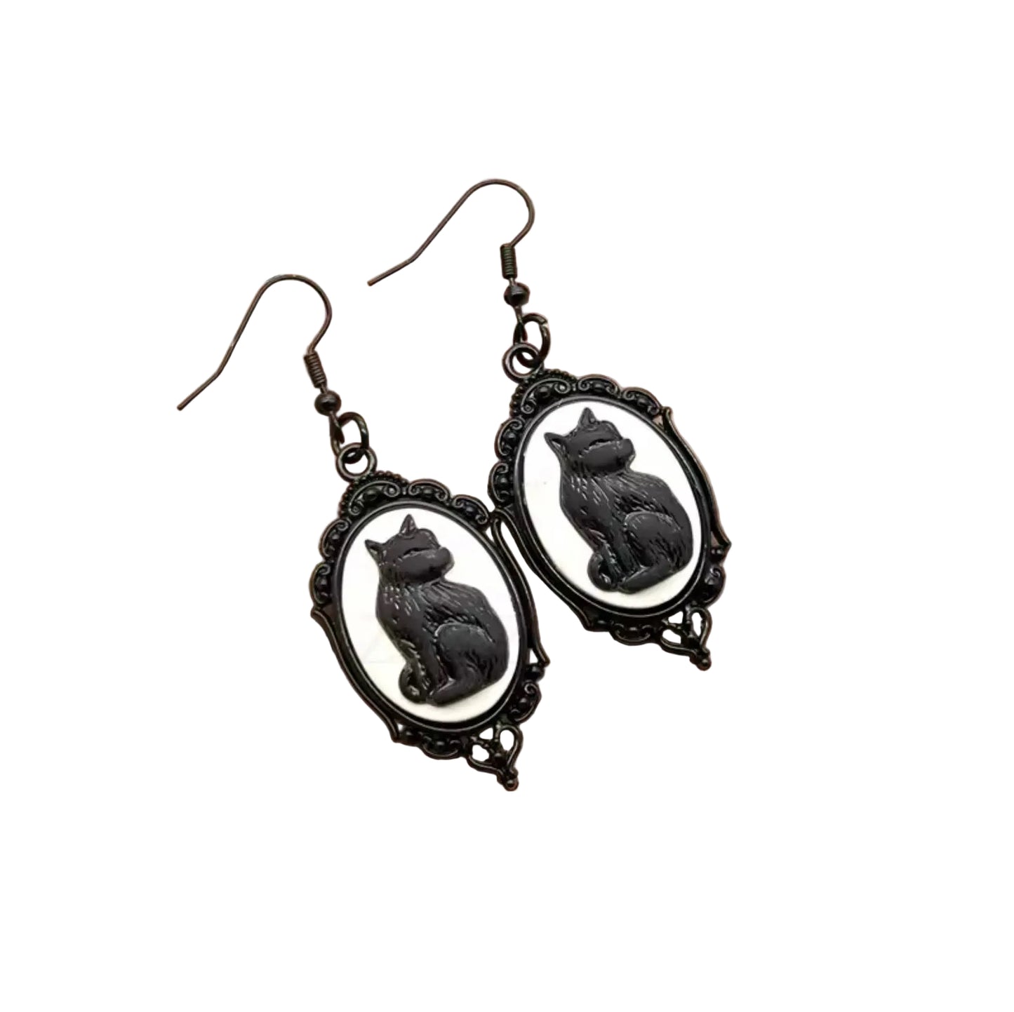 Cameo Cat Earrings