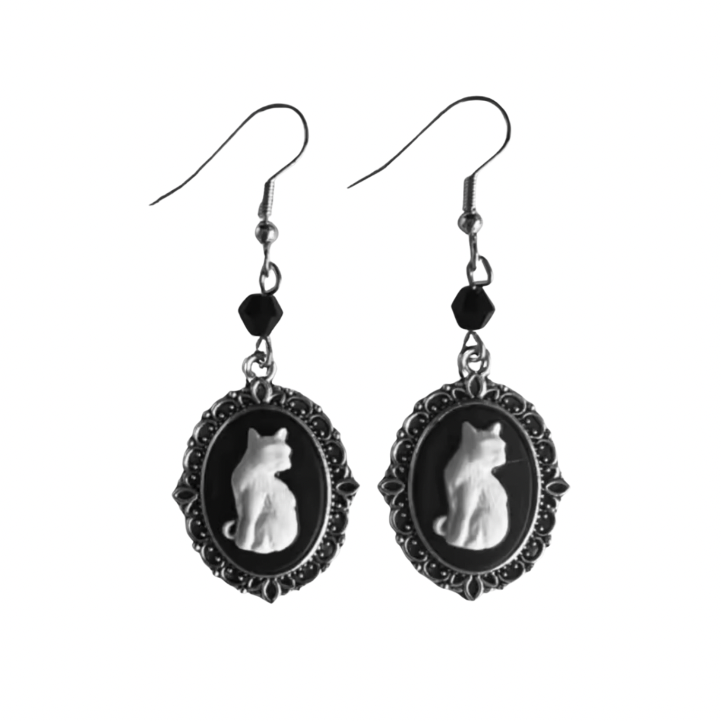 Cameo Cat Earrings