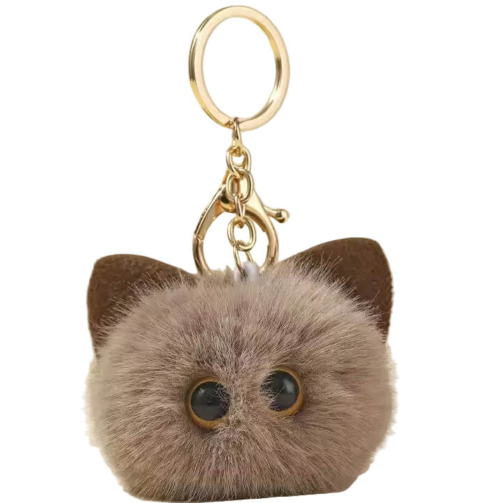 Cat Puff Ball Purse Charm