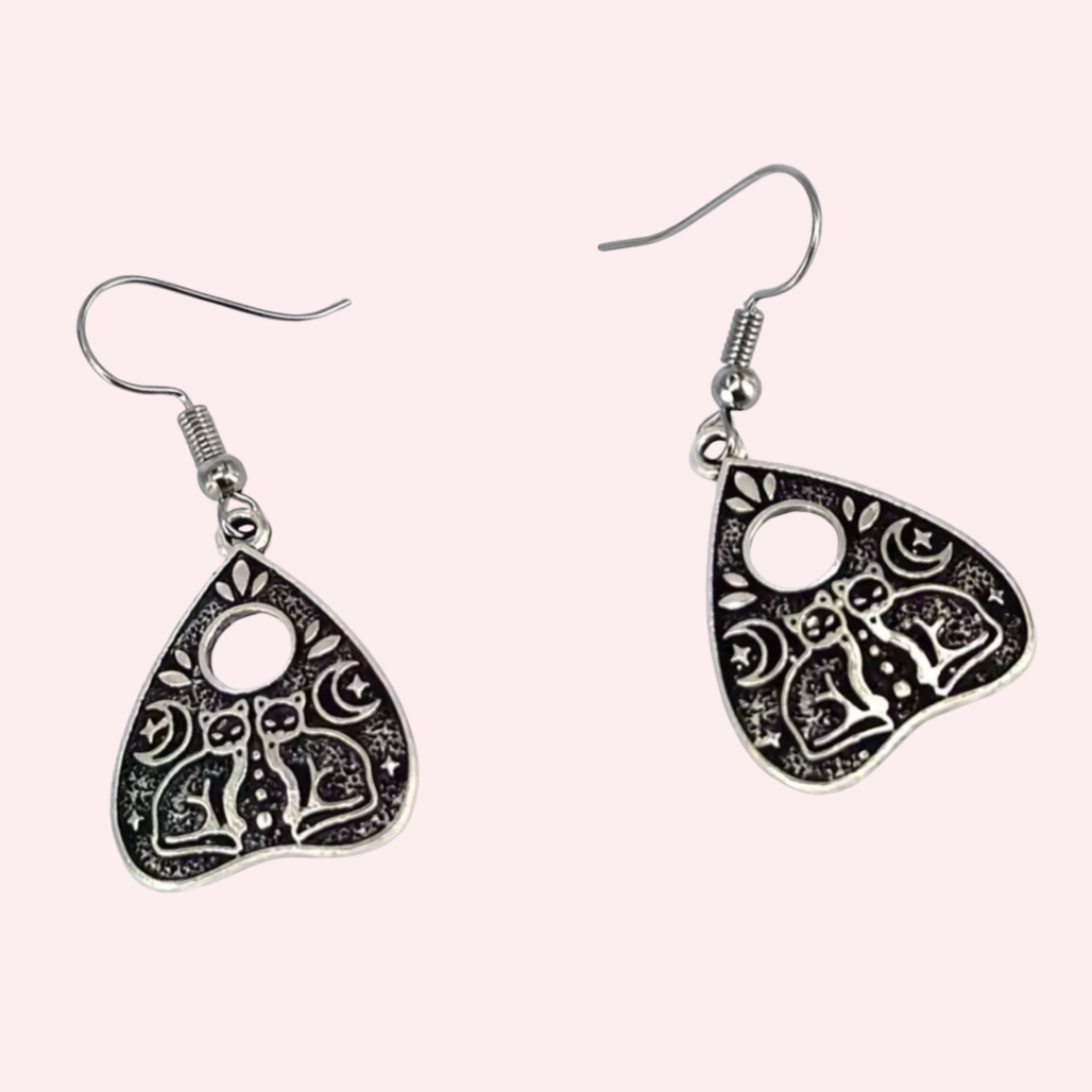 Witchy Ouija Cat Earrings