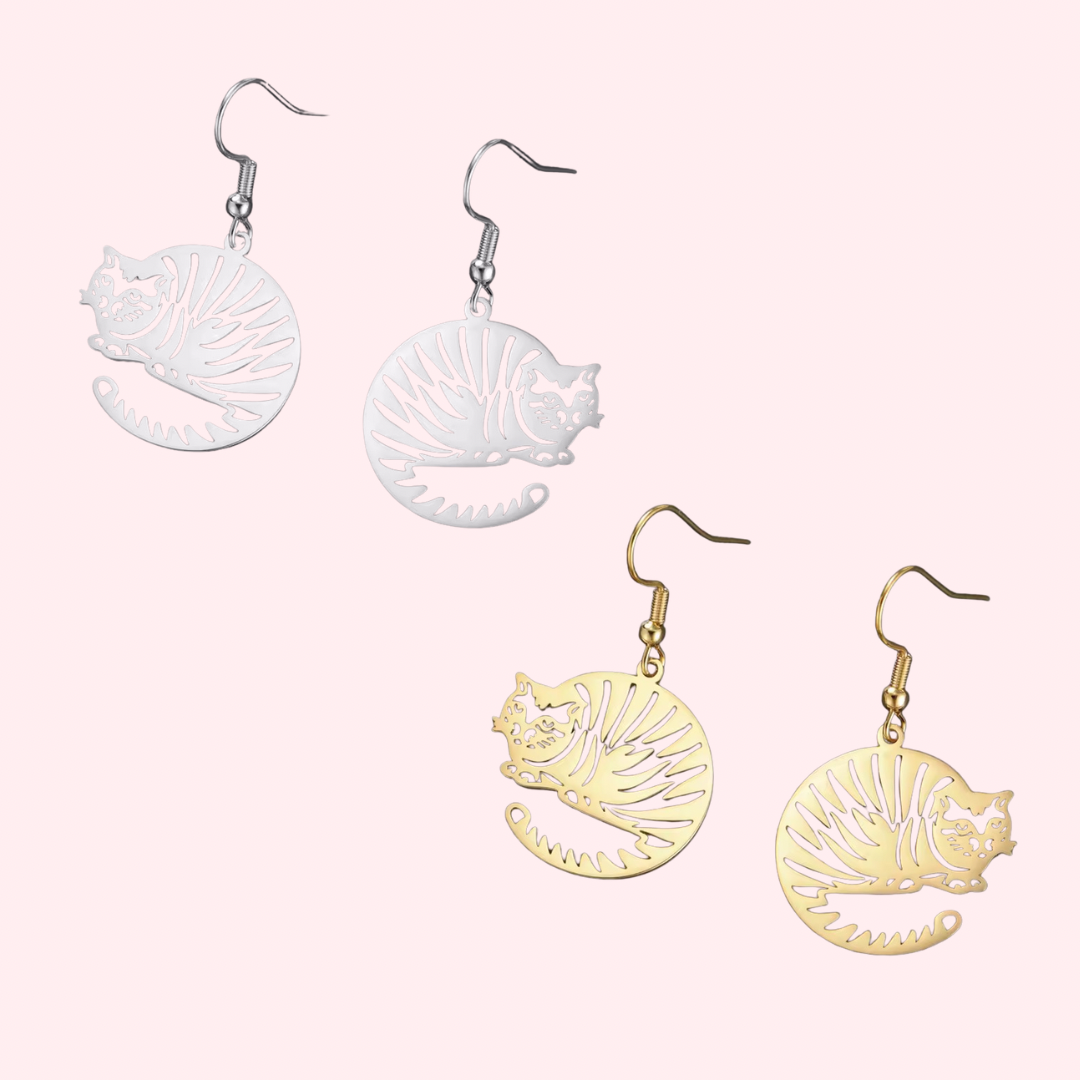 Cat Loaf Tiger Stripe Earrings