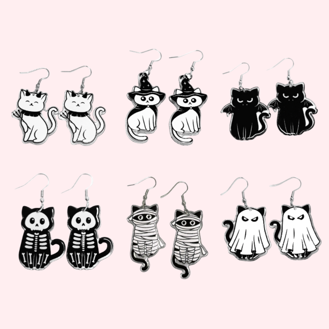 Cats in Spooky Costume Earrings