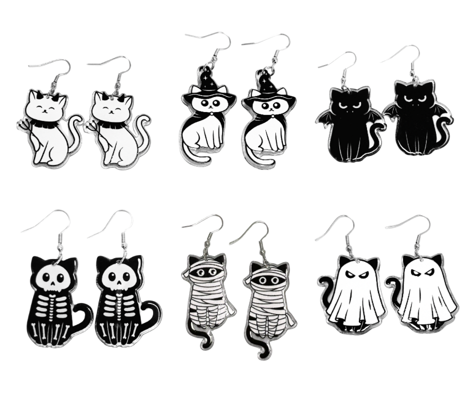 Cats in Spooky Costume Earrings