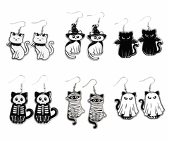 Cats in Spooky Costume Earrings