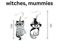 Cats in Spooky Costume Earrings