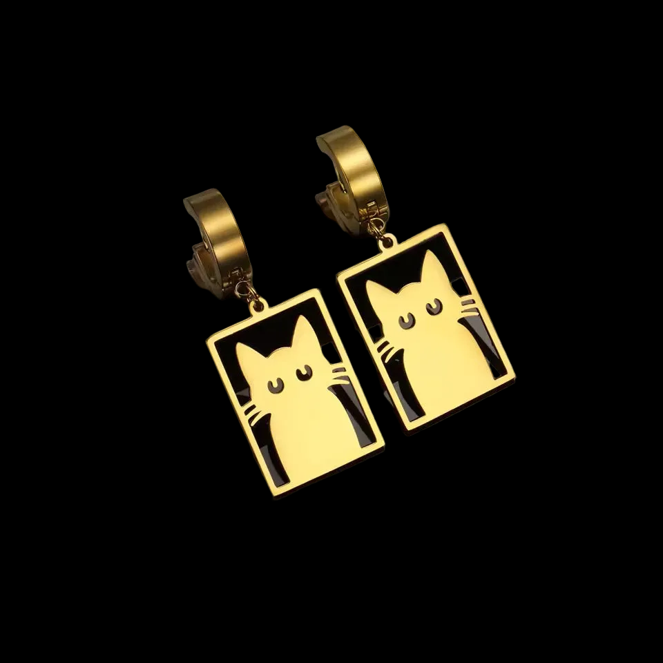 Cats in Boxes Earrings